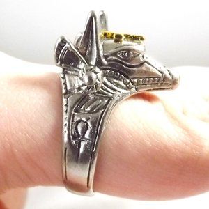 Anubis Stainless Steel Ring Vintage Egyptian Anubis Death God Egypt Mythology